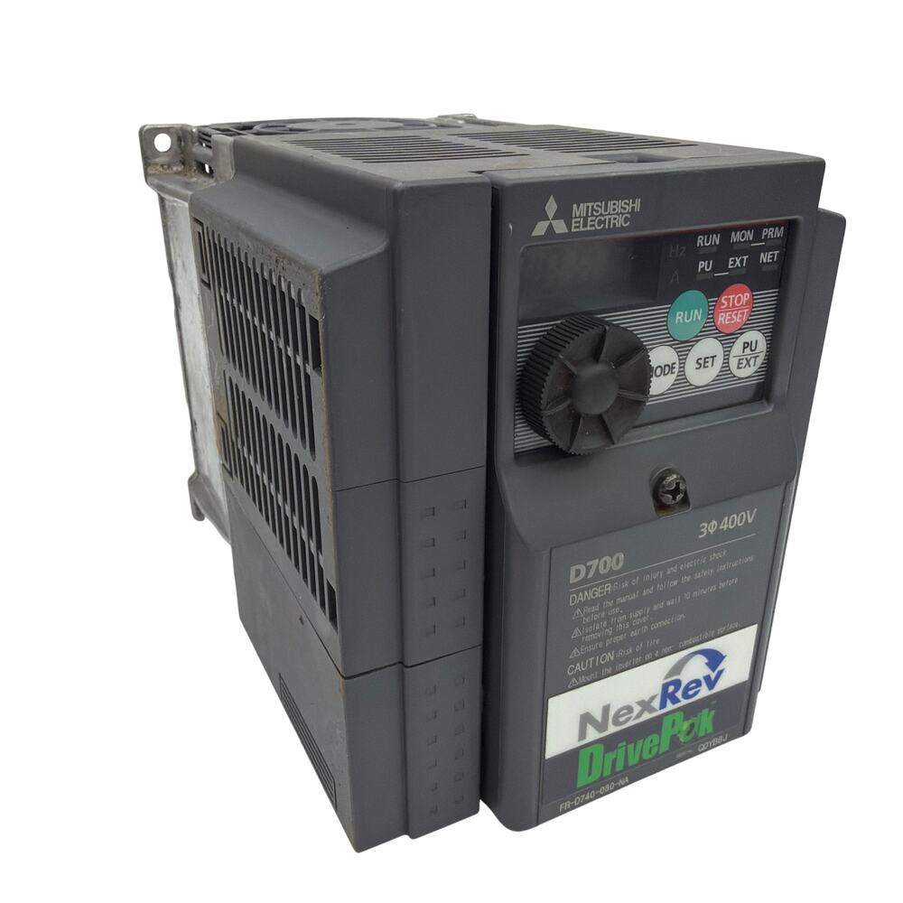 Mitsubishi FR-D740-080-NA NexRev DrivePak VFD Inverter 3PH 380-480V – For Parts/